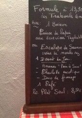 Menu O Tire Bouchon - Exemple de menu