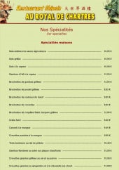 Menu Royal de Chartres - les spécialités