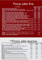 Menu Américan Pizza - Les pizzas