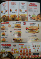 Menu Food Corner - Les burgers, tacos, ...
