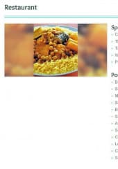 Menu Le Neptune - Informations sur les menus