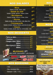 Menu Pizza club - Les salades, desserts, ...