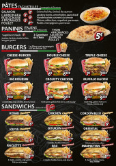 Menu Pizza Service - Menu burger, sandwichs et paninis