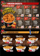 Menu Chicken Twist - Les familly buckets et chicken box