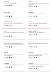 Menu Pizza Delices - Les pizzas suite