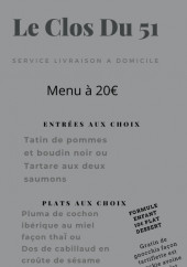 Menu Le clos du 5 - Exemple de menu