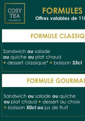 Menu Cosy Tea - Les formules midi