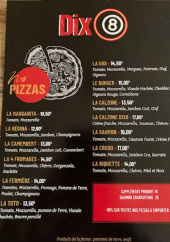 Menu Dix 8 - Les pizzas