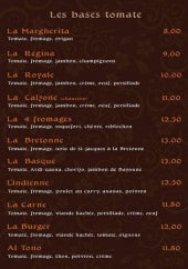 Menu Chez claudius - Les pizzas