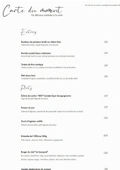 Menu L'Officine - Les entrées et plats