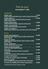 Menu Saint Andrew's - salades, plats