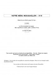 Menu Belle - Vue - Le menu à 14€