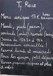 Menu Ty Reuz - L'ardoise