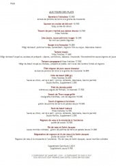 Menu Aux Tours Du Chateau - Les plats