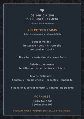 Menu Beaj kafé - Les petites faims