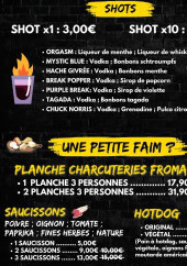 Menu Breaking Club - Les petites faims et shots