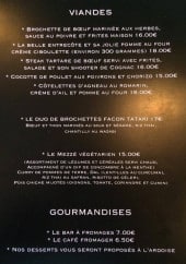 Menu Chez Zaza - Viandes et gourmandises 