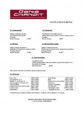 Menu Denis Chanoit - Plateaux repas