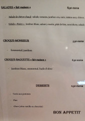 Menu Le Bistro - Les salades, desserts, ...