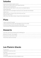 Menu Le Conti - Les salades, plats te desserts,...