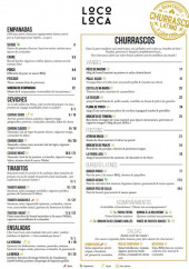 Menu Loco Loca - Empanadas, ceviches et tiraditos, ...