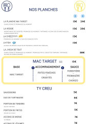 Menu Ma Target - Les planches, mac target et ty creu