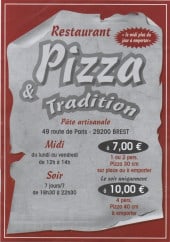 Menu pizza et tradition - carte et menu pizza & tradition brest