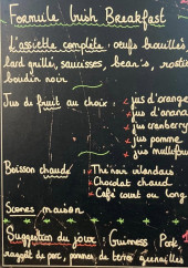 Menu The Cottage - Les assiettes, boissons, ....