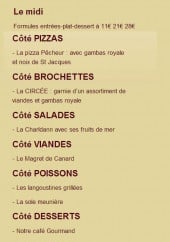 Menu Le Charldann - Les information sur les menus