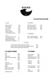 Menu Beach Break - Les crêpes, galettes et paninis