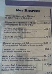 Menu La Rotonde - Entrées