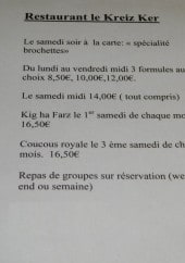 Menu Kreiz-Ker - Les formules