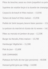 Menu Novalis - les plats 