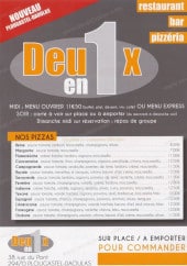 Menu Deux en 1 - Les pizzas