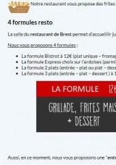 Menu Le Kerhuon - Formules