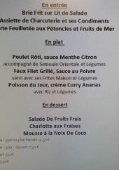 Menu L'escale - Entrées, plats et desserts