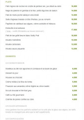 Menu L'Olivier - Les plats, desserts