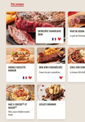 Menu Buffalo Grill - Les plats iconiques