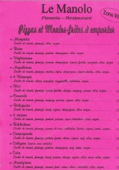 Menu Le Manolo - les pizzas
