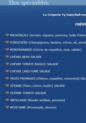 Menu Ty Gwechall - Les spécialités