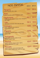 Menu Le poons - Les pizzas