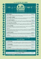 Menu B29 - Les burgers, salades et menu marmaille 