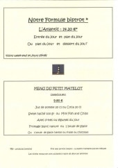 Menu Café de l'Atlantic - Les menus
