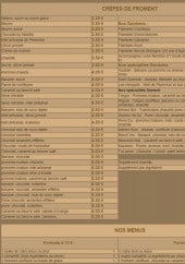 Menu Crêperie le Pennti - Les crêpes de froment