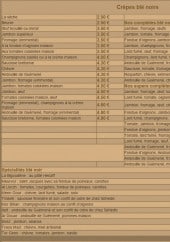 Menu Crêperie le Pennti - Les crêpes blé noirs