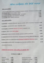 Menu La crêperie la concarne - Crêpe de blé noir