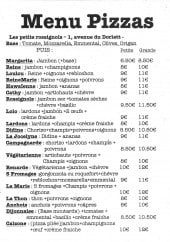 Menu Les petits rossignols - Menu pizzas 