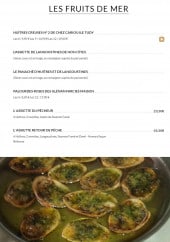 Menu L'alhambra - Les fruits de mer