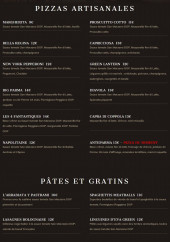 Menu AntePrima - Les pizzas, pâtes et gratins