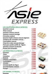 Menu Asie express - Les california, makis,...